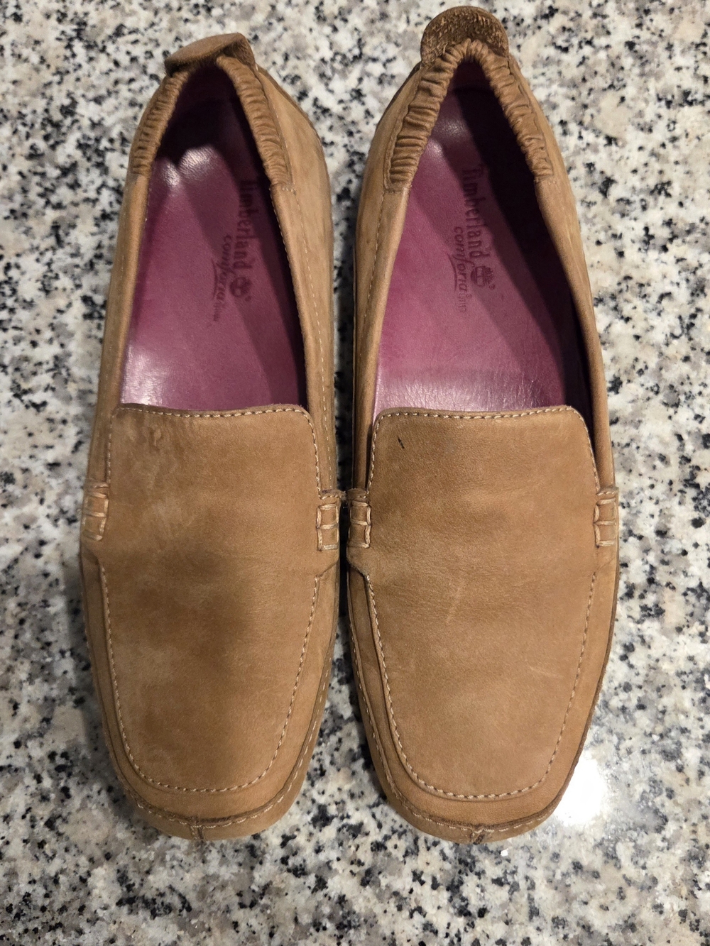 Timberland Ladies Tan Leather Slip-On Loafers